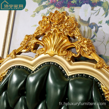 Lits king-size royal luxueux en cuir véritable italien